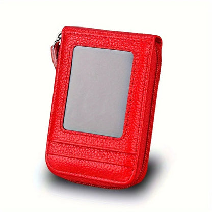 Women's Credit Card Wallet Multi Card Case Wallet with ID Window Zipper Card Cases Holder for Women Business Multifunction Purse