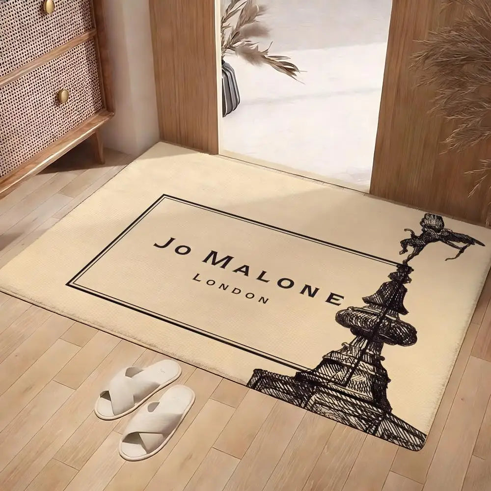 JO M-mALONE Makeup Brand Floor Mat Soft Flannel Rug Non-Slip Absorbent Mat For Bathroom Bedroom Home Decor