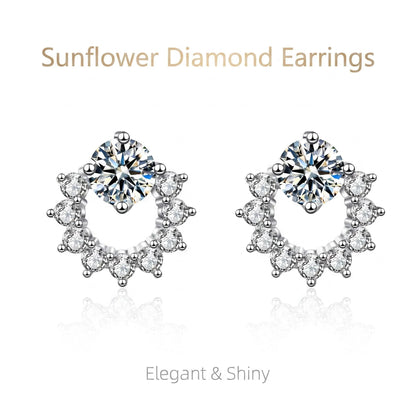 Fine Jewelry 925 Sterling Silver Earrings Inlaid With Zircon Crystal Flower Earrings Charm Jewelry For Women Gift Engagement