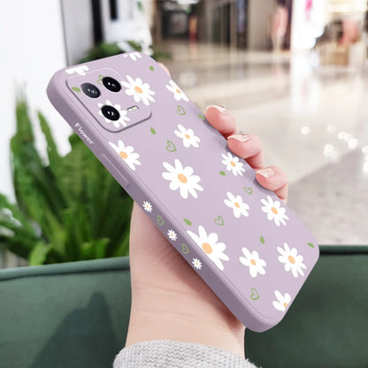 Tender Daisy Phone Case For Xiaomi Mi 15T 14 14T 13 13T 12 12X 12T 12S 11 11T 10 10T 9 9T Pro Lite Liquid Silicone Cover