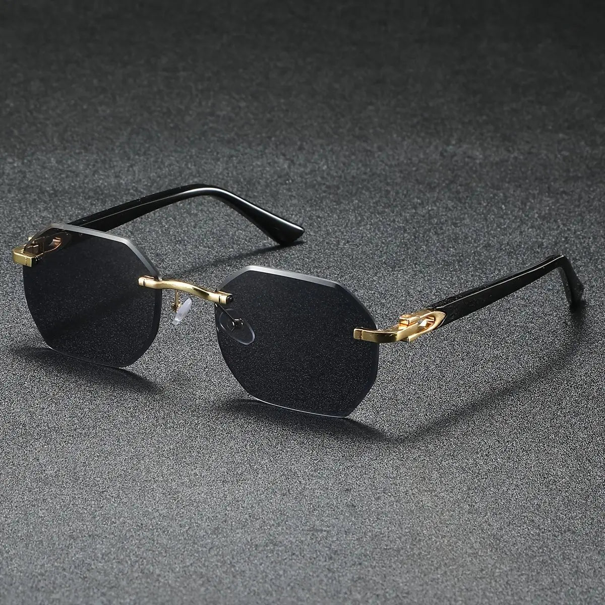 1PC Fashionable Design Sunglasses, Frameless, Suitable For Both Men And Women, Casual Wear, Holiday Use, Sturdy Glasses