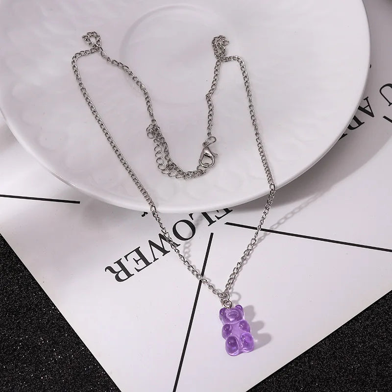 Necklace For Women Cute Girls Animal Sweet Heart Butterfly Fashion Party Rap Gummy Bears Blade