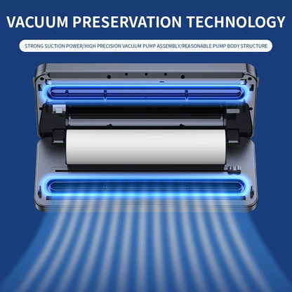Electric Vacuum Sealer Built-in Cutter Kitchen Food Storage Seal Touch Button Dry/Wet Food Package Sealer Kitchen Vacuum Sealer
