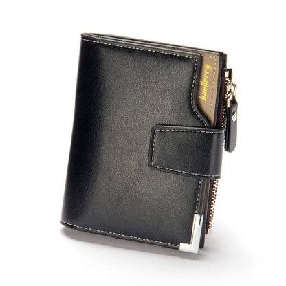 Multifunctional Men's Short Wallet with Zippered Coin Pocket on the Side, Trendy Men's Accessory, Business Casual Men's Wallet, Simple and Stylish Gift for Men