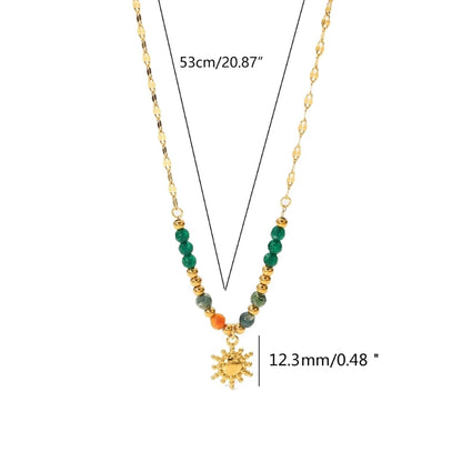 2023 New Fashion Metal Chain Necklace Vibrant Colored Beads Necklace Necklace