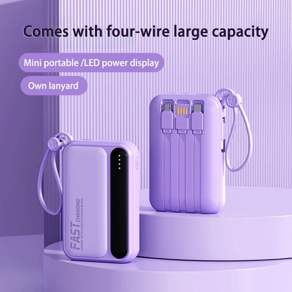 Lenovo 30000mAh Power Bank BuiIt in 4 Lines Super Fast Charging Large Capacity Portable External Battery for All Phones Android