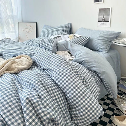 Stripe Bedding Comforter Set with Pillowcase bed sheet Single Full Size Bed Linen Duvet Cover Set Queen/King Double Single Bed