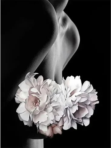 Canvas Painting Wall Art Women and Flowers Abstract Print the Girl with Flowers on Her Head Surrealism Imagine Poster Room Decor
