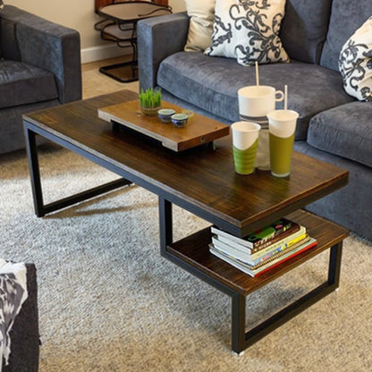 Leisure Wrought Iron Coffee Table Industrial-Style Side Table for Home Use