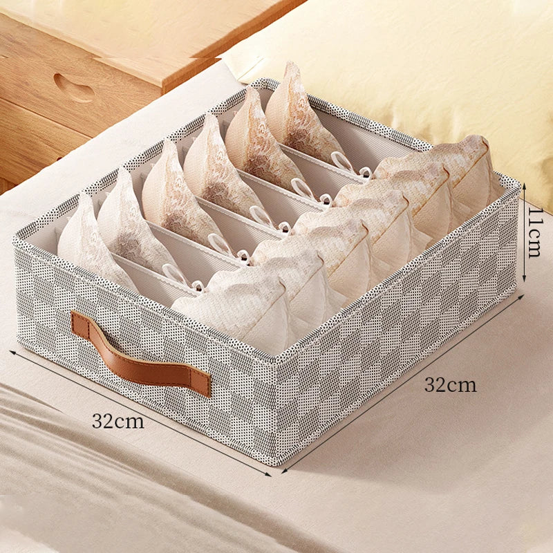 Fabric Box Storage Underwear Pants Organizer Cabinet Drawer Socks Organizer Wardrobe Clothes Storage Organizer For Bra T-Shirts