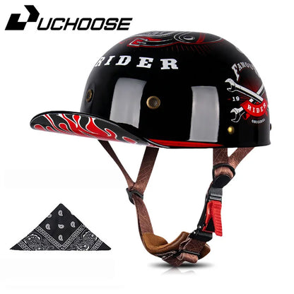 Motorcycle Helmet Electric Vehicle Riding Locomotive for Retro Half Helmet Four Seasons Universal Helmet Helmet