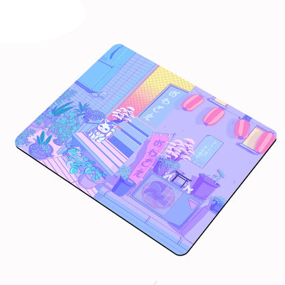 Small Mouse Pad Dreamy Girly Mousepad Gamer Purple Desk Mat Keyboard Pad Japanese-style Street Carpet Computer Mauspad 220X180