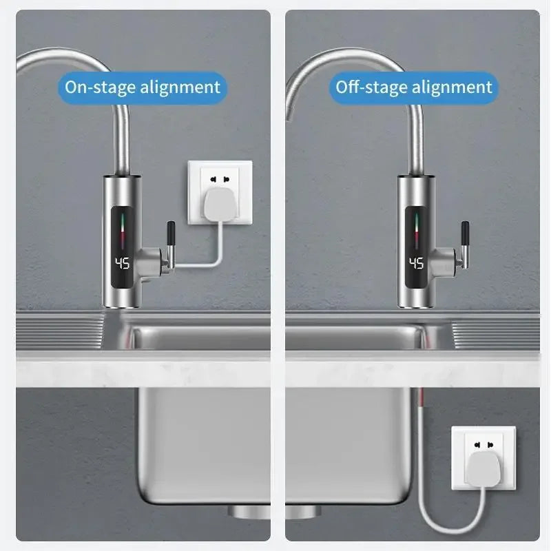 HOMEFISH 3000W 220V Electric Kitchen Water Heater Tap Instant Hot Stainless Steel Water Faucet Heater Cold Heating Faucet