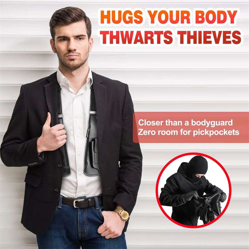 Tactical Double Shoulder Armpit Bag Anti-Theft Multi-Pocket Underarm Pouch Hunting Concealed Carry Chest Rig Bag EDC Organizer