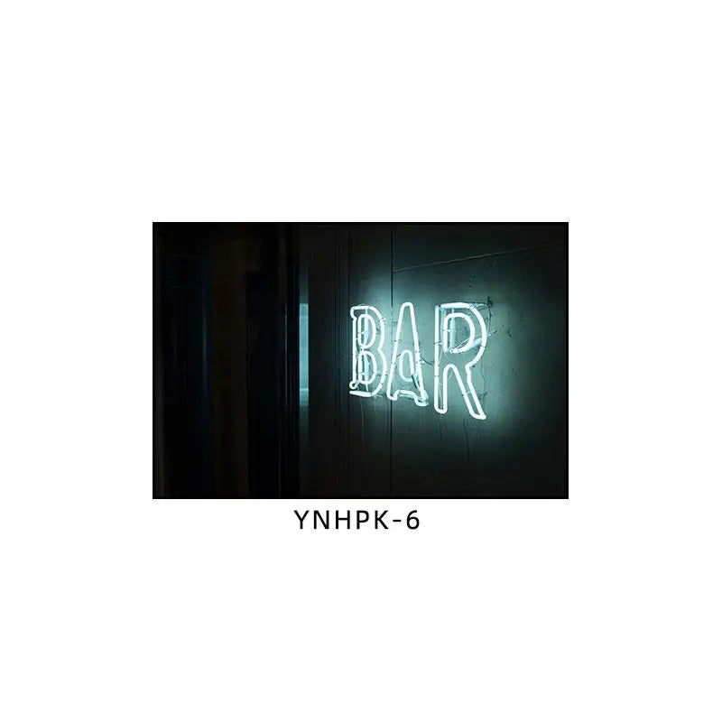 Bar decoration painting Cyberpunk Internet cafe wall LED light hanging painting E-sports room KTV atmosphere Neon light mural