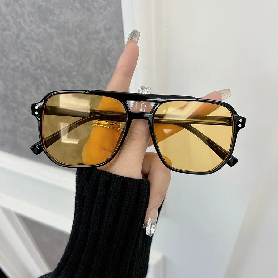 Elegant Square Sunglasses Women Men Casual Sun Glasses Female Male Fashion Mirror Vintage Outdoors Shades Oculos De Sol