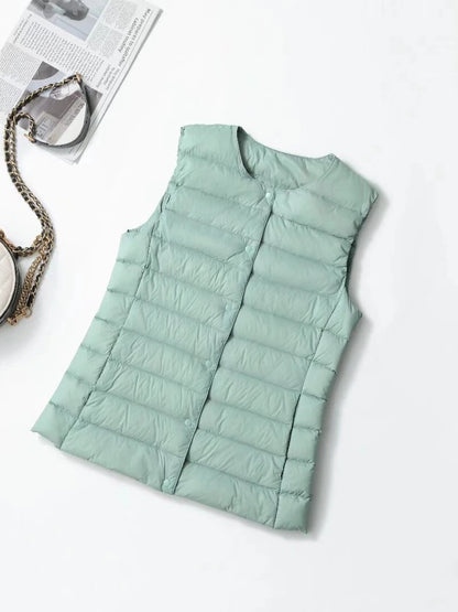 NewBang Women's Matt Fabric Waistcoat Warm Vests Ultra Light Down Vest Women Portable Warm Sleeveless Winter Liner