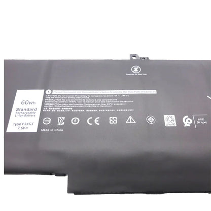 WHOLESALE  New F3YGT Laptop Battery for Dell Latitude 12 7000 E7280 E7290 E7380 E7390 E7480 E7490  DM3WC 0DM3WC 2X39G 7.6V 60WH
