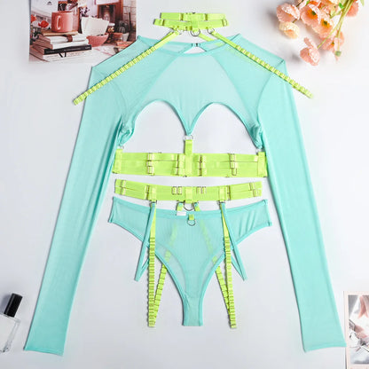 Bikini Fashion Sexy Three-Piece Suit Complex Strap Halter Waist Seal Nightclub Sexy Underwear