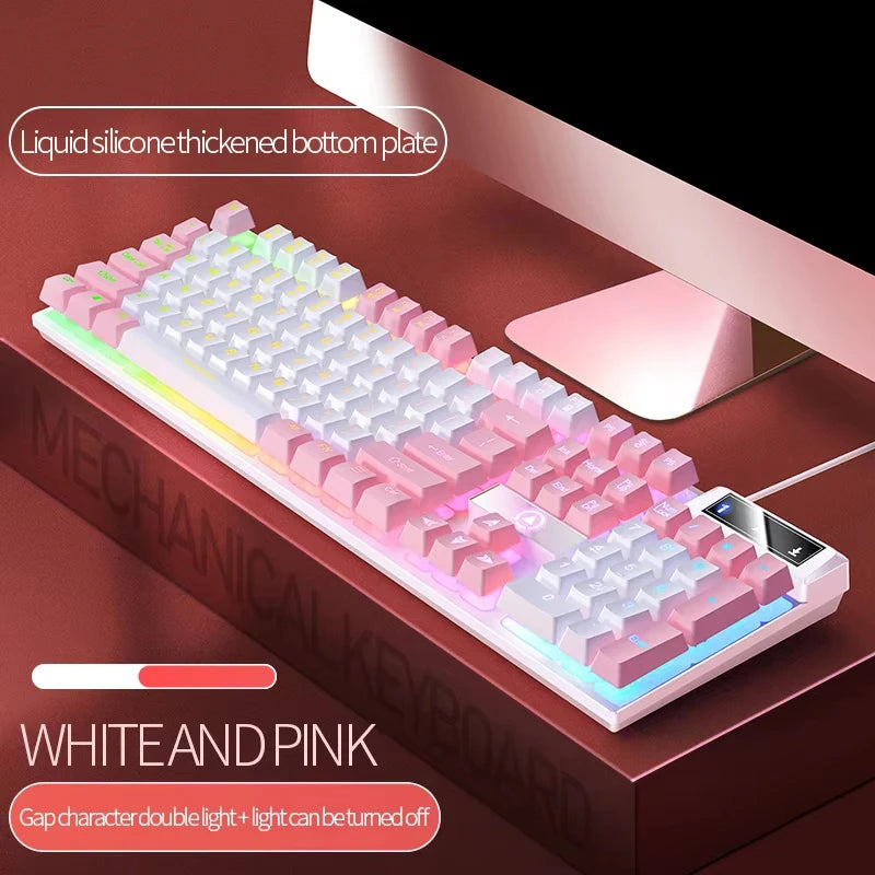 Mechanical Feel Wired Gaming Keyboard Mixed RGB Backlit Keyboard Support Waterproof For Gamer For PC Laptop Desktop E-Sport