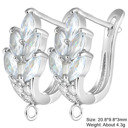 Juya 18K Gold Silver Plated Fastener Bales Fixture Earring Hook Locks For DIY Women Fashion Crystal Agate Charms Earrings Making