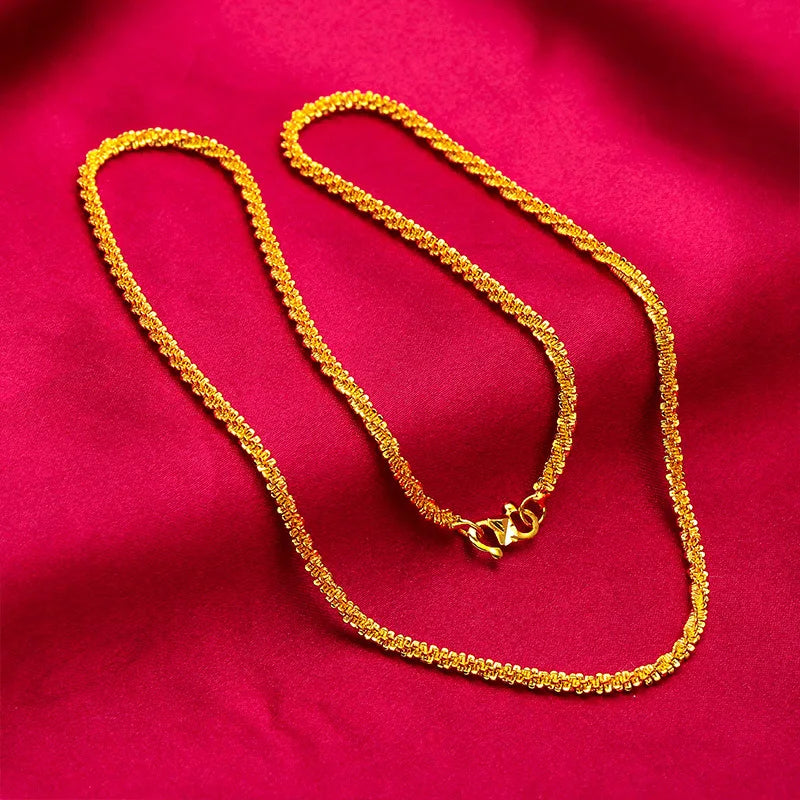 Shiny 14Kt Gold Color Bracelet Necklace for Women Fine Jewelry Bracelet Chain Necklace Fine Jewelry Gifts Not Fade