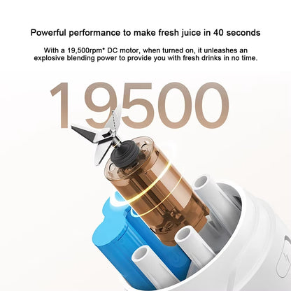 XIAOMI MIJIA Portable Blender Multifunctional automatic cleaning 300ML Capacity Mixer Cup Juicer Machine Mixing cup,19,500RPM