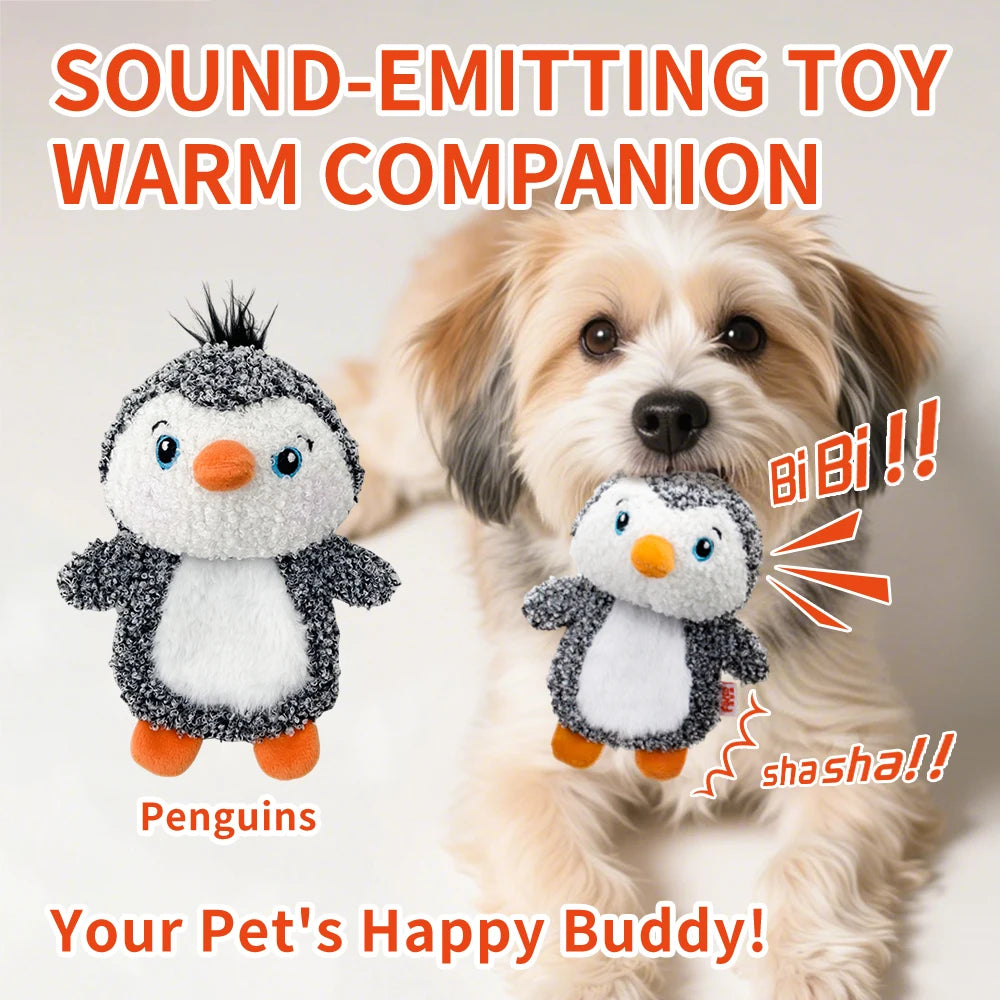 Cute Small Animal Dog Plush Toys Full Body Rattle with Built-In Squeaker Interactive Pet Playtime Toy to Reduce Loneliness