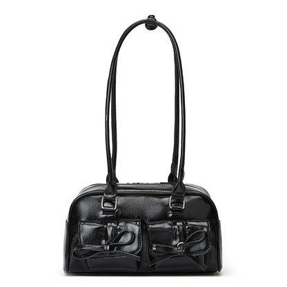 New Ballet-style Shoulder Bag Spring Bow Underarm Bag Women's Bowling Simple Tote Bag for Women