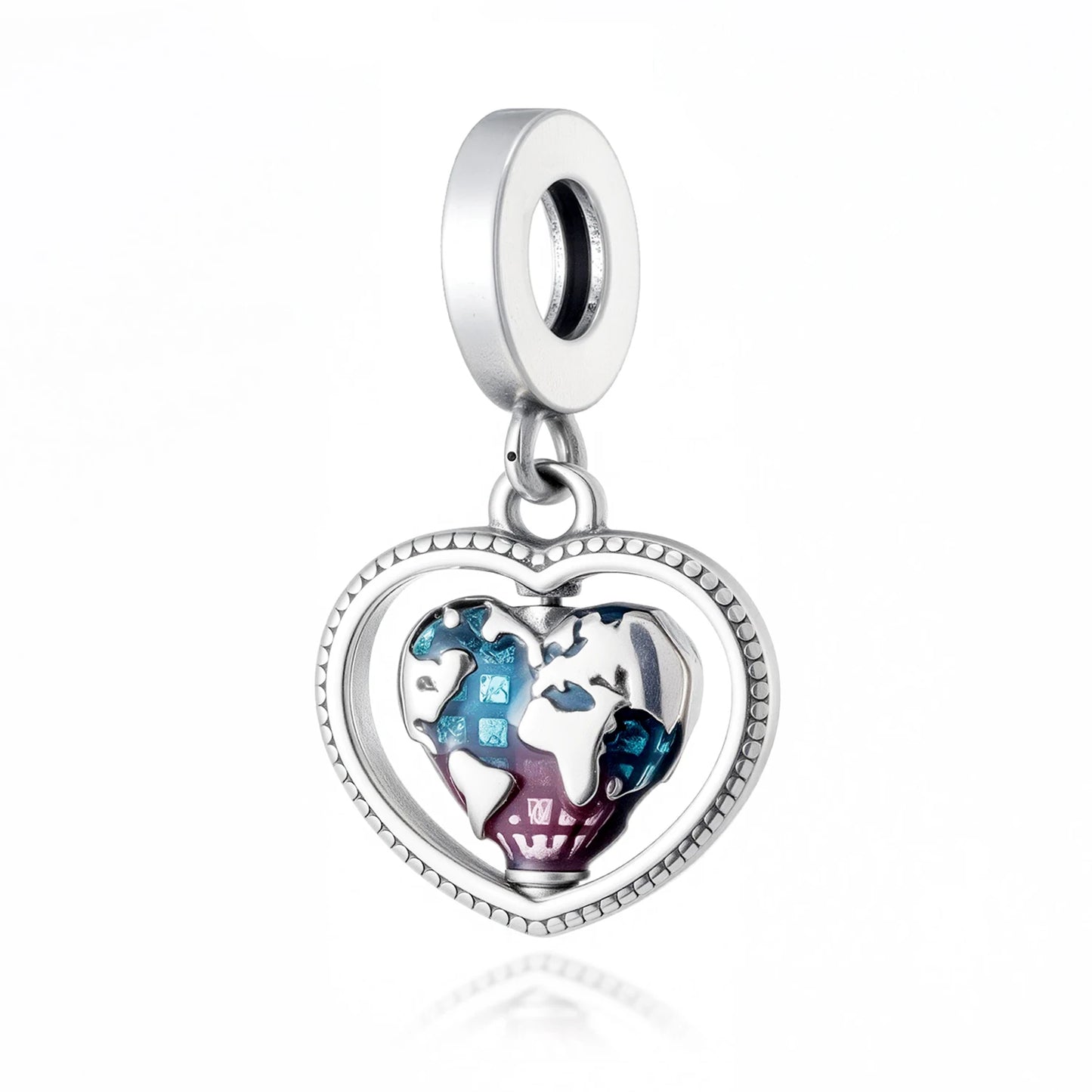 New 925 Sterling Silver Heart Number Charms Fit Original Europeans Bracelet Love Angel Wings Globe DIY Jewelry Gift for Women