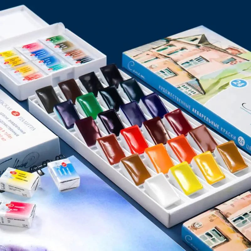 Russia White Nights Solid Watercolor Paints Conem Sonnet Student/Artist Grade Painting Water Color Pigments 12/16/24/36 Colors