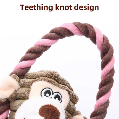 Dog Plush Toys Squeaky Animal Toys Lion Elephant Monkey Shaped Pet Chew Toy Interactive Teeth Cleaning Toy Pet Training Anti Bit