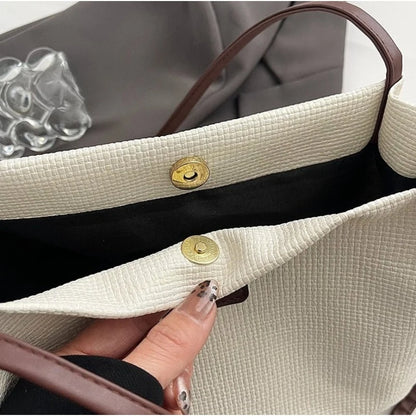 New Fall Versatile Simple Shoulder Bag Fashion Commute Tote Bucket Bag