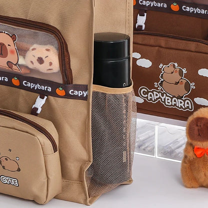Student Stationery Bag Learning Bag Cartoon Pattern Textbook Storage Bag Large Capacity Lightweight Multi-functional Tote Bag