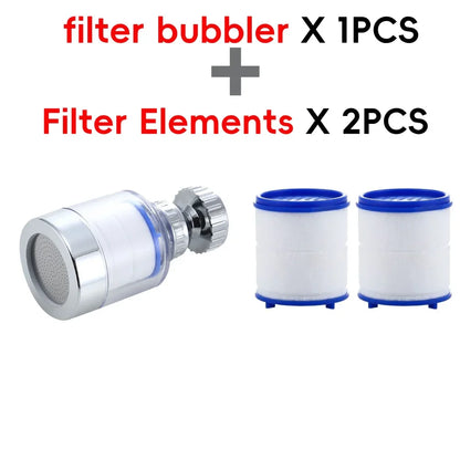 1Set Faucet Water Filter 360 Degree Rotating Filter Elements Water Purifier Set Heavy Metals Filtered Tools PP Cotton Filtration