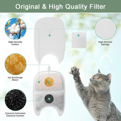 Replacement Filters Cat Water Fountain Filters Element for Cat Water Fountain Activated Carbon Sponges Filters