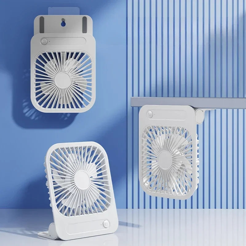 Eary 1200mAh Portable Wall Hanging Fan 4 Speed USB Rechargeable Magnetic Desk Fan 180 Adjustable Kitchen Silent Mini Cooling Fan