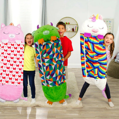 Children's Cartoon Sleeping Bag Kids Animal Soft Lazy Sleepsacks Baby Plush Doll Pillow Sleep Sack for Boys Girls Birthday Gift