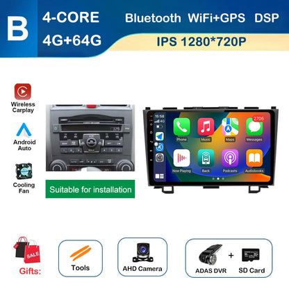 9 inch GPS Navigation for Honda CRV CR-V 3 2007 - 2011 Android System Car Radio Multimedia Player Touch Screen 4G BT Auto Tools