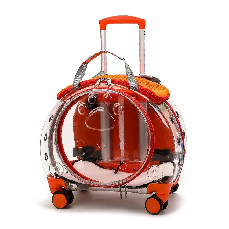 Small Pet Trolley Clear Shoulder Cat Bag Pack Breathable Crate for Journey Outside Portable Pet Products Supplies Carriers