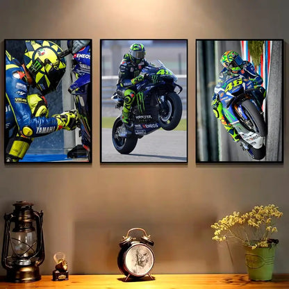 Painting Calligraphy HD Waterproof Canvas Wall Art Poster Home Room Decor Gift Motorcycle Racer Valentino Rossies