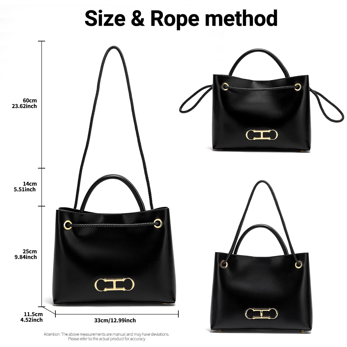 CHCH Women's Tote Bag 2025 New Black Business Women's Bag Dual purpose Shoulder Bag