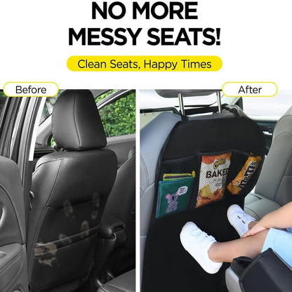 Car rear seat cover with 3 pocket storage pockets, waterproof seat protector, car seatback protector, dirt and scratch resistant