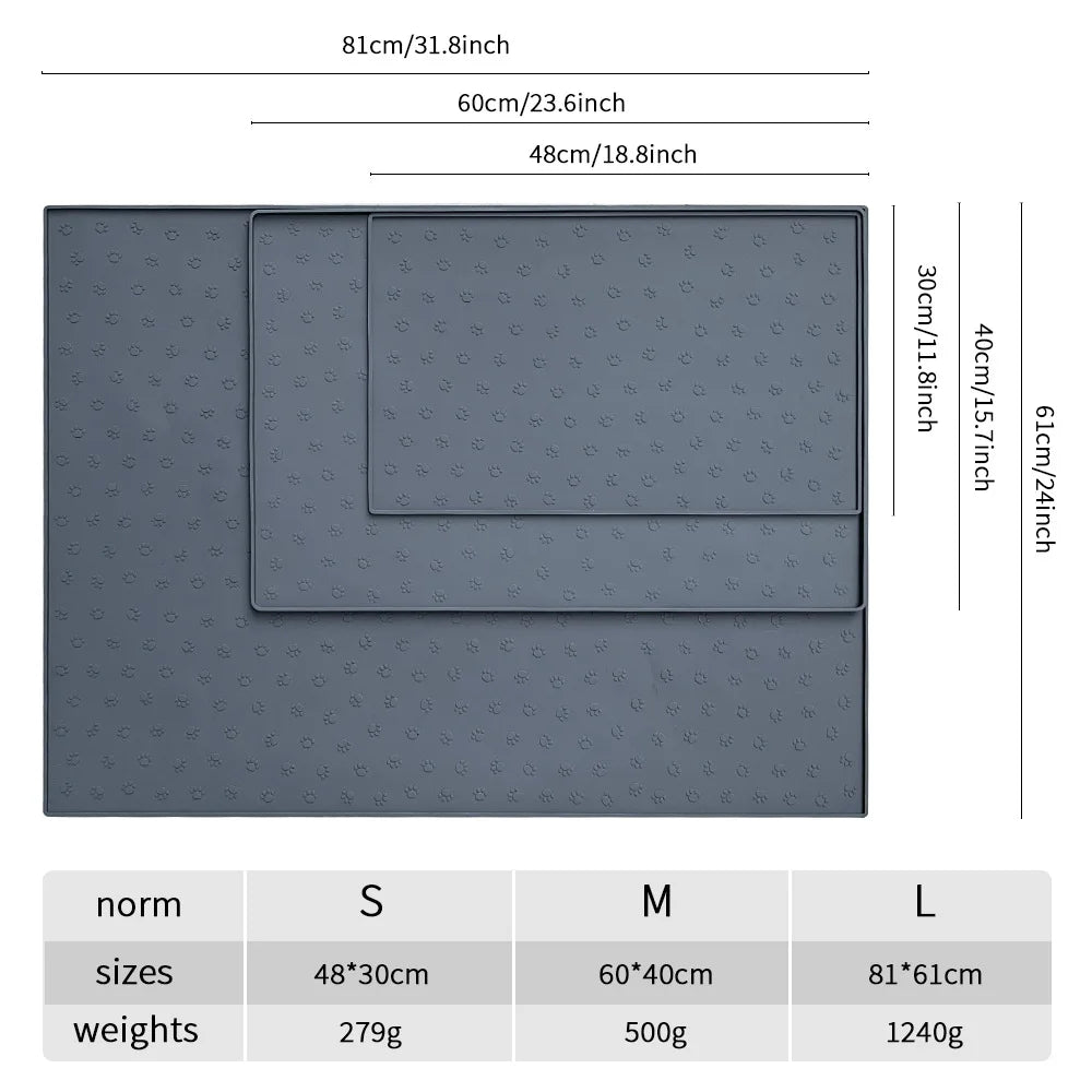 Pet Supplies Silicone Pet Mat Floor Mat Non-slip Waterproof Cat and Dog Feeding Mat Placement Mat Splash-proof Cat Litter Mat