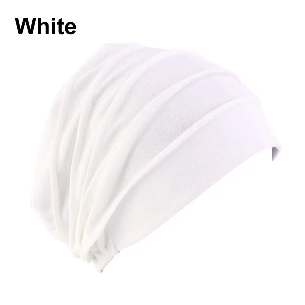 Women Elastic Turban Beanie Soft Cotton Bonnet Muslim Hijabs Head Wrap Chemo Hat
