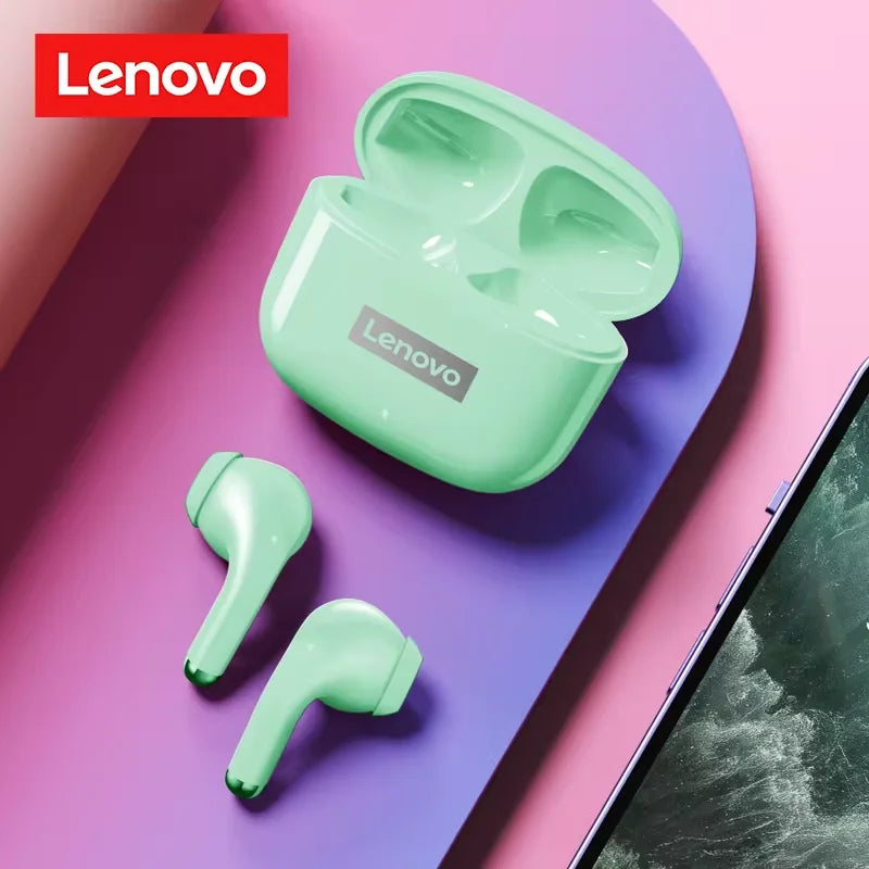 New Lenovo LP40 Pro Bluetooth V5.3 Earphones Punchy Bass Sound Headset Full Compatible Low Latency Game Sports Music Headphones