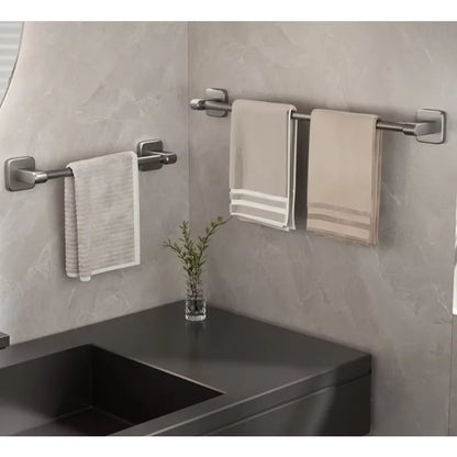 Wall Mounted Towel Rack Bathroom Storage Rack No Drilling Bathroom Horizontal Bar Towel Rack Kitchen Bathroom Accessories