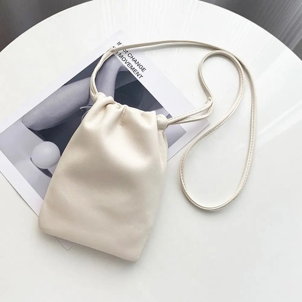 New Pu Leather Women Handbags Large Capacity Candy Color Crossbody Bags Solid Flap Mini Bucket Bag