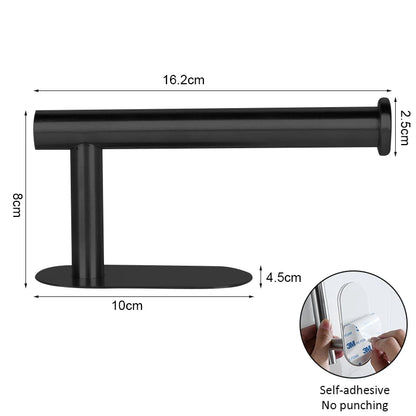 Stainless Steel Paper Towel Holder Under Cabinet Adhesive Toilet Roll Paper Holder Lengthen Tissue Hanger For Kitchen Bathroom