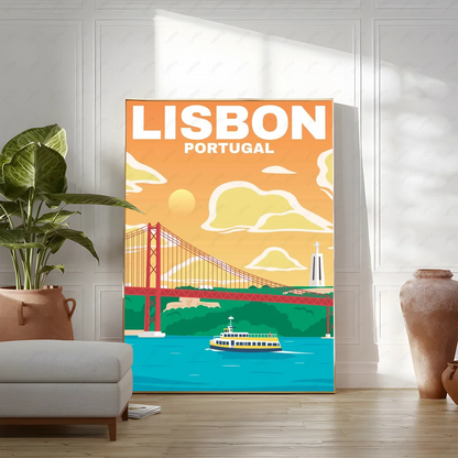 Pictures Portugal Painting Poster Room Decor Home Decoration Interior Wall Art Printing Waterproof Bathroom BedRoom Posters Gift